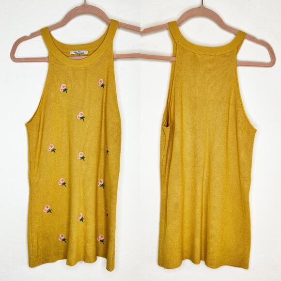 Vila Milano Daisy Floral Embroidered Ribbed Knit Halter Tank Top Bundle Medium - Picture 7 of 16